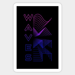 Waves Waveform Audio Digital Design Modular Gift Magnet
